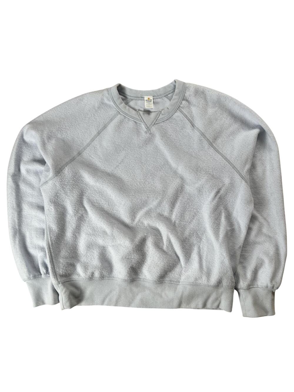 Marine Layer Sweater Womens S Gray Pullover Crew Neck Lightweight Raglan